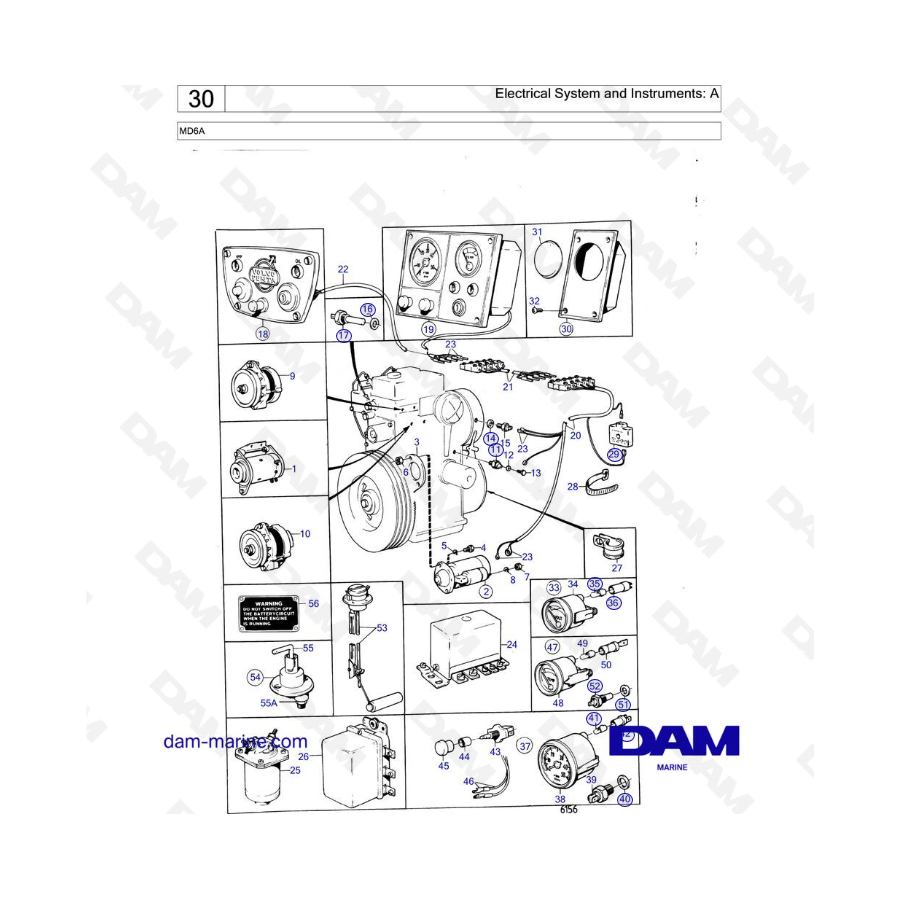 Volvo Penta MD6A - Electrical System and Instruments: A