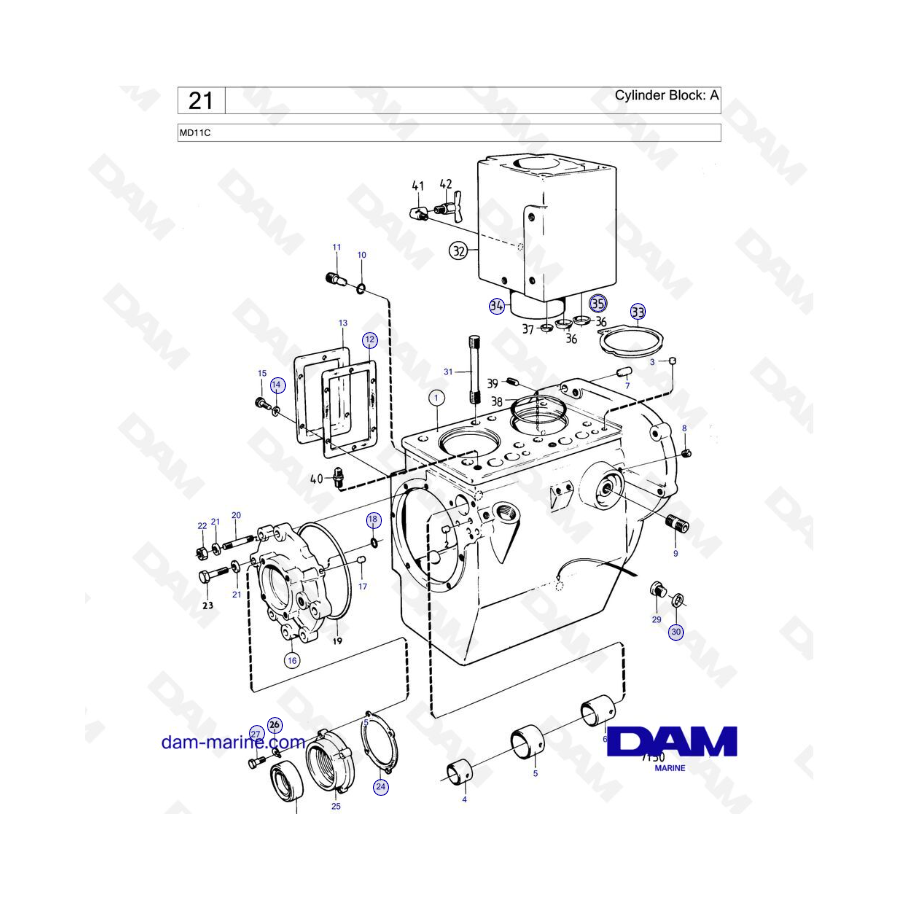 Volvo Penta MD11C - Bloque de cilindros: A