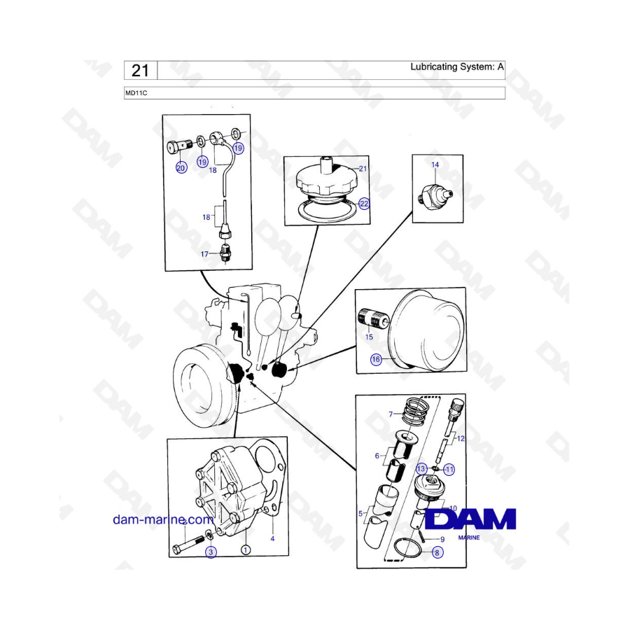 Volvo Penta MD11C - Lubricating System: A