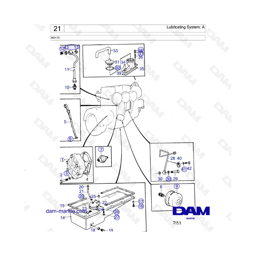 Volvo Penta MD17C - Lubricating System: A