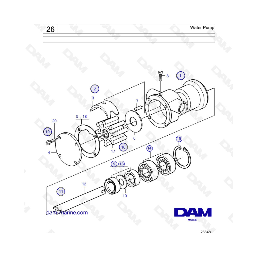 Volvo Penta MD11 / MD17 - Bomba de agua