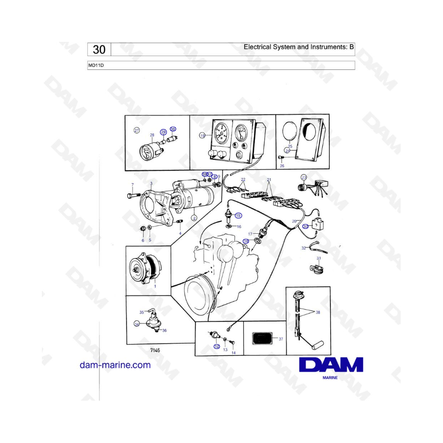 Volvo Penta MD11D - Electrical System and Instruments: B