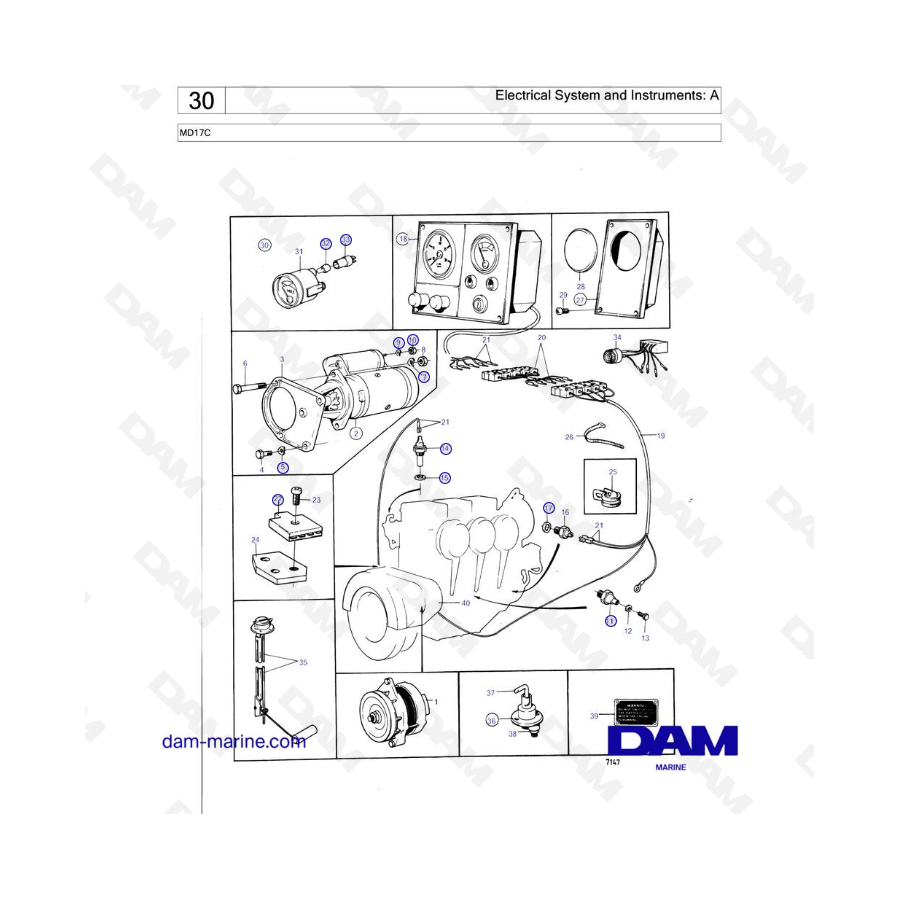 Volvo Penta MD17C - Electrical System and Instruments: A