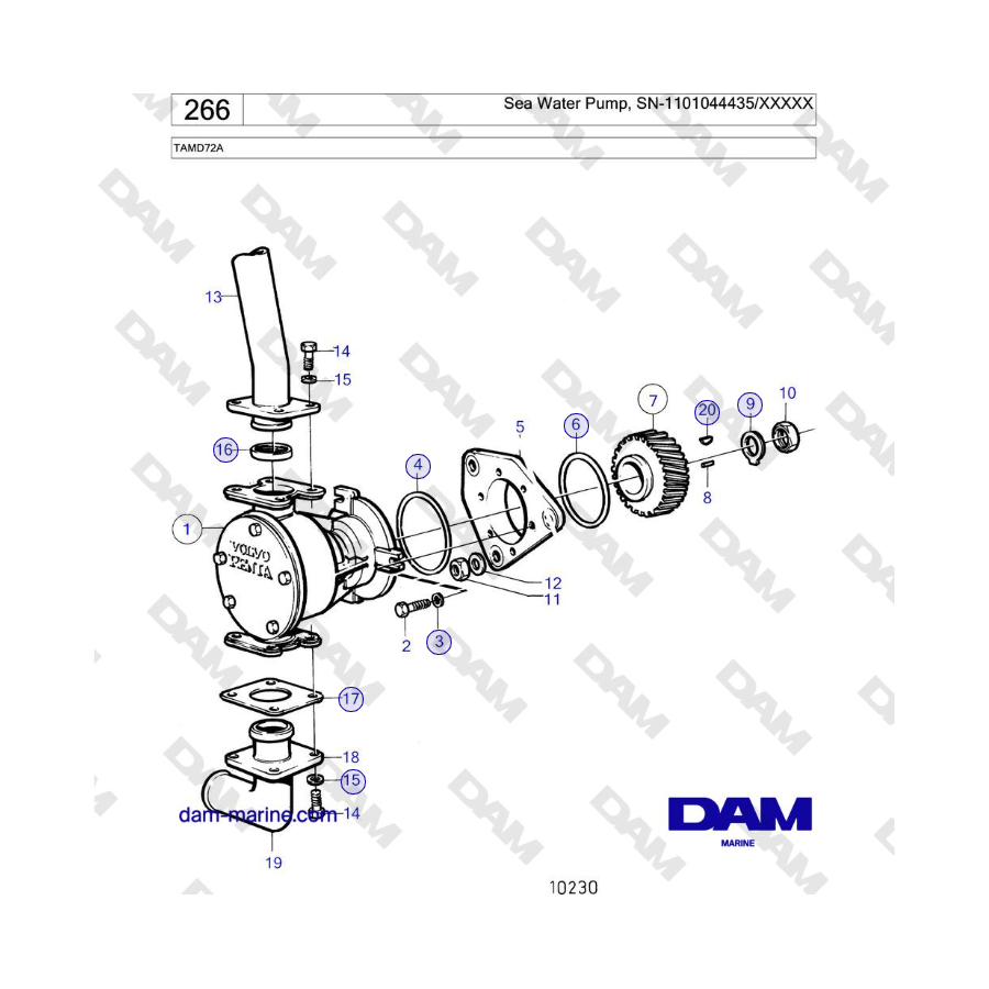 Volvo Penta TAMD72A - Sea Water Pump