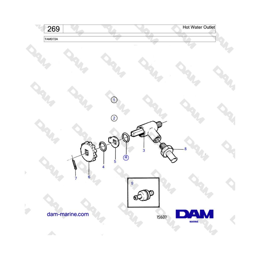 Volvo Penta TAMD72A - Hot Water Outlet