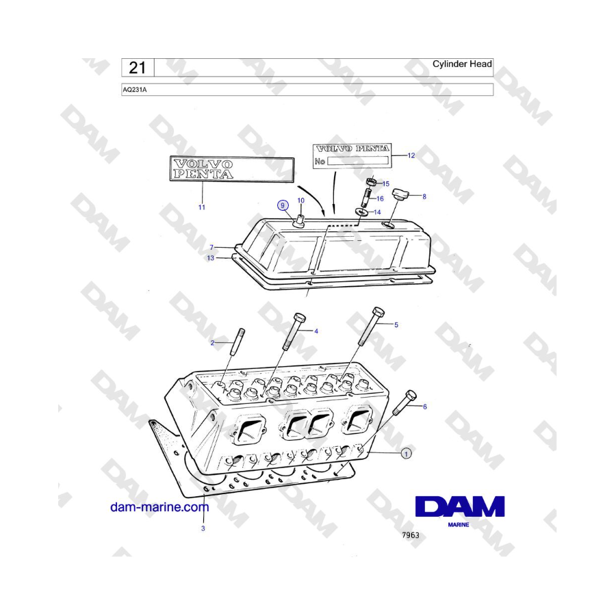 Volvo Penta AQ231A - Culata