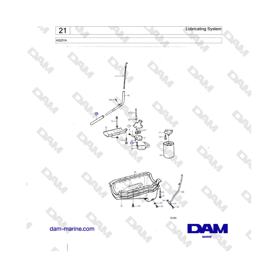 Volvo Penta AQ231A - Lubricating System