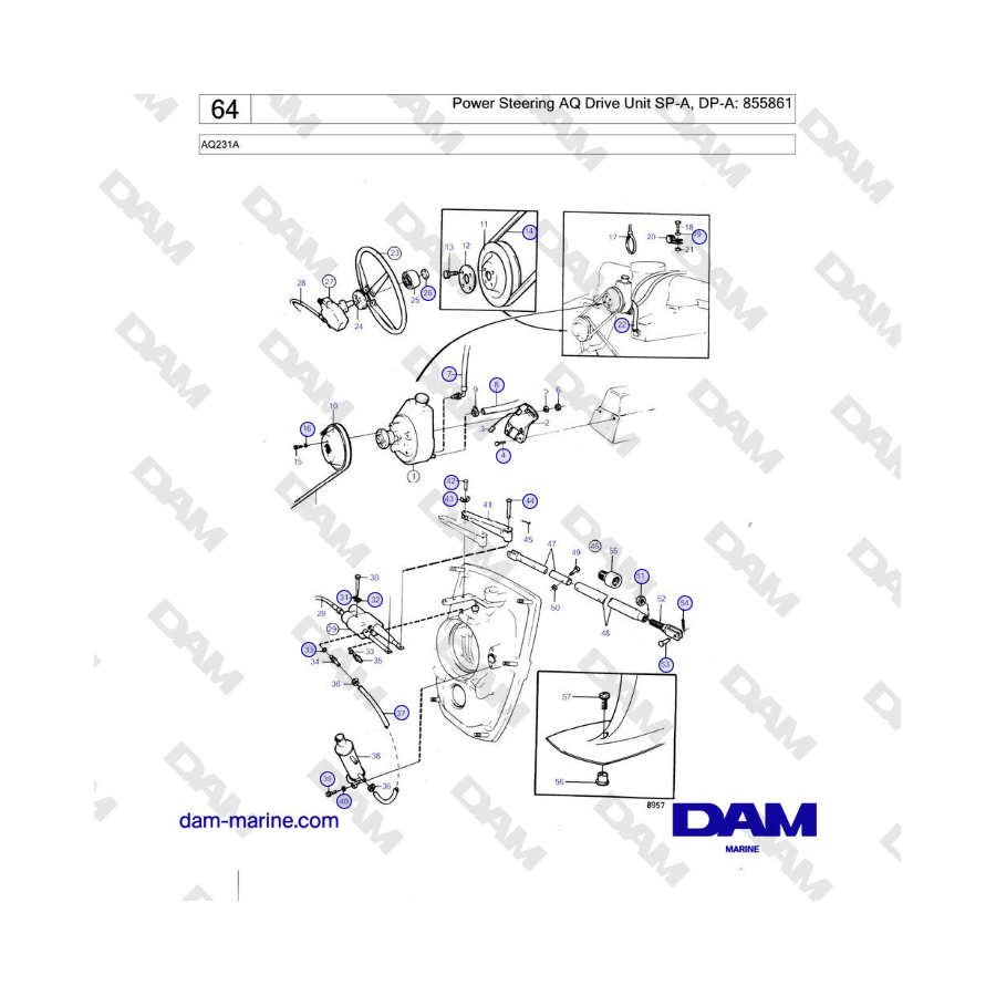 Volvo Penta AQ231A - Dirección asistida AQ Drive Unit SP-A, DP-A: 855861