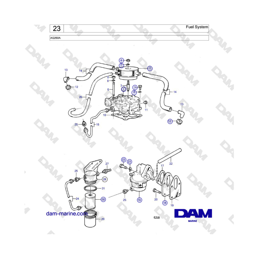 Volvo Penta AQ260A - Fuel System