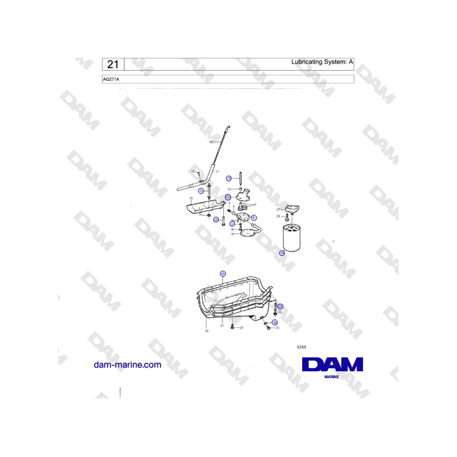 Volvo Penta AQ271A - Lubricating System: A