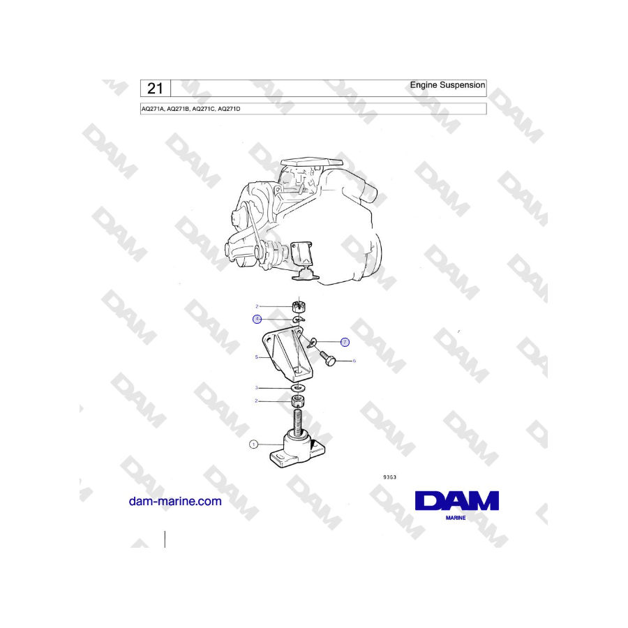 Volvo Penta AQ271 - Engine Suspension