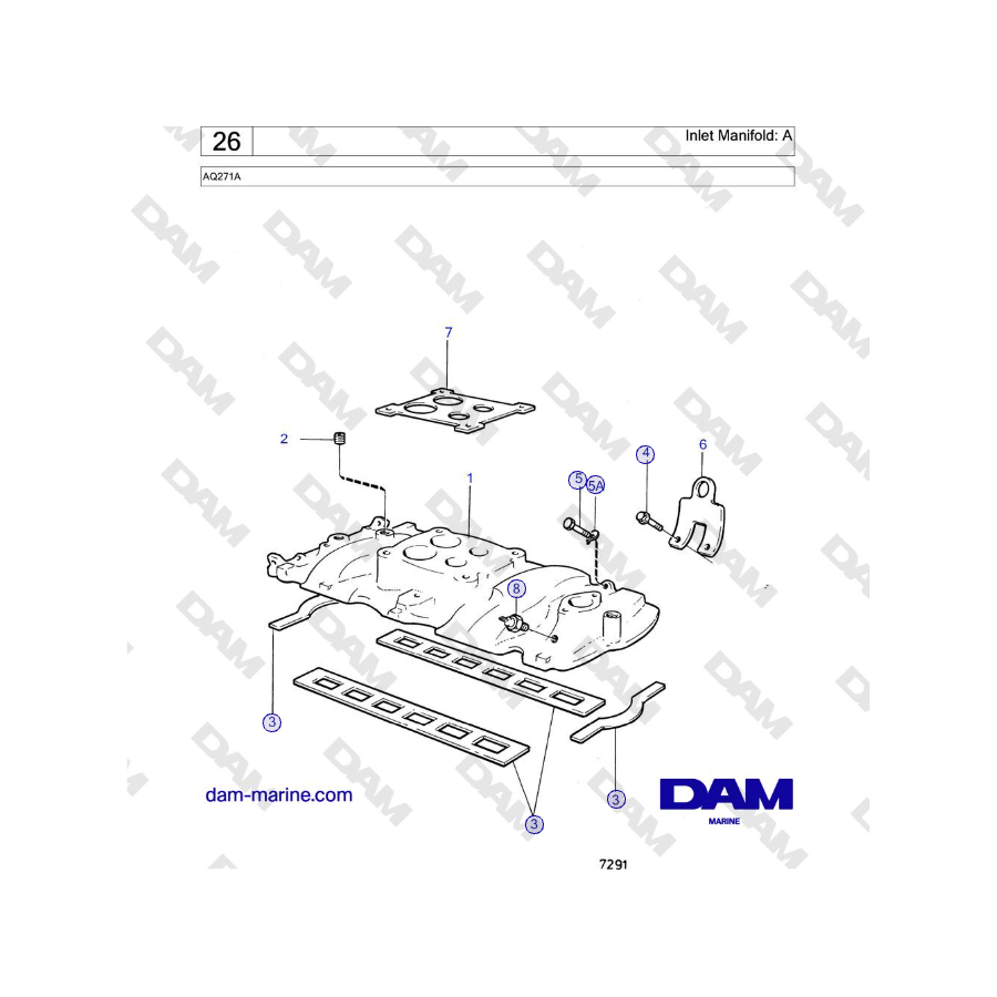 Volvo Penta AQ271A - Colector de entrada: A