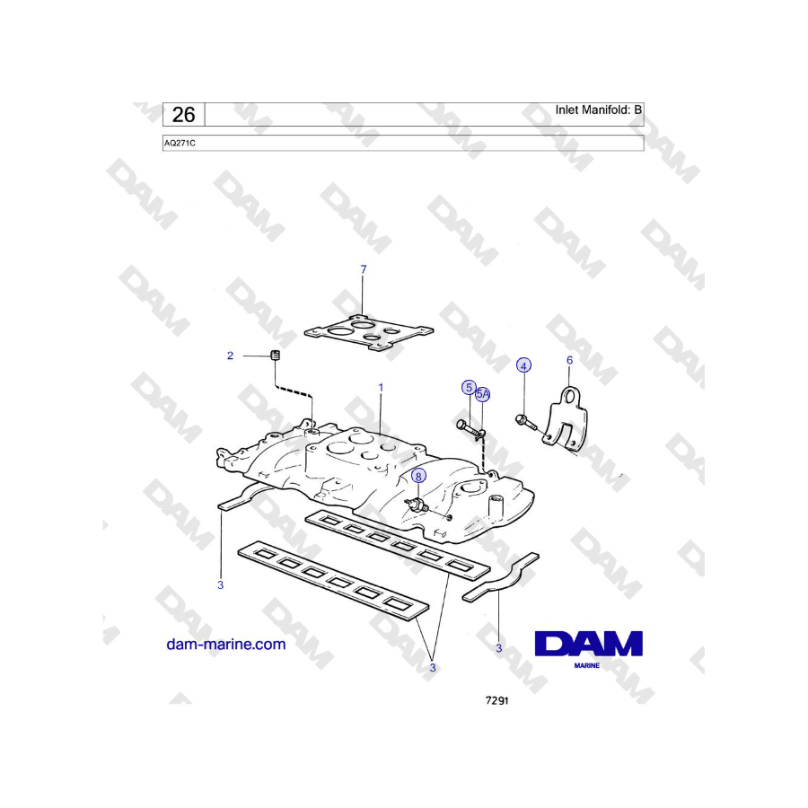 Volvo Penta AQ271C - Colector de admisión: B