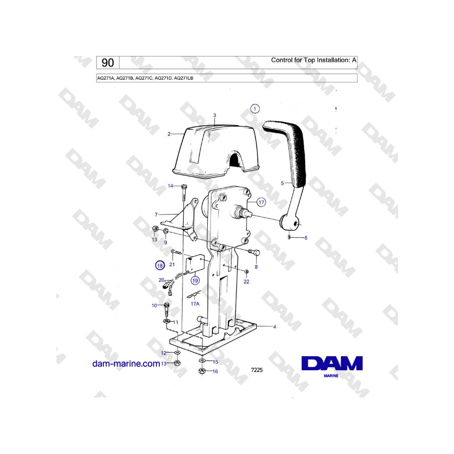 Volvo Penta AQ271 - Control for Top Installation: A