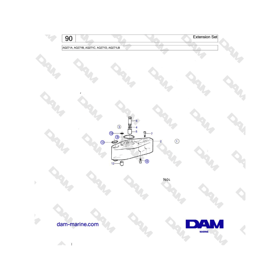 Volvo Penta AQ271 - Conjunto de extensión