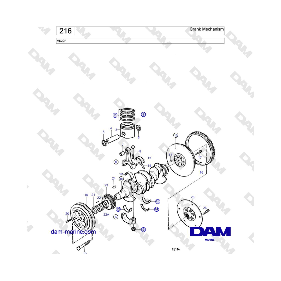 Volvo Penta MD22P - Crank Mechanism