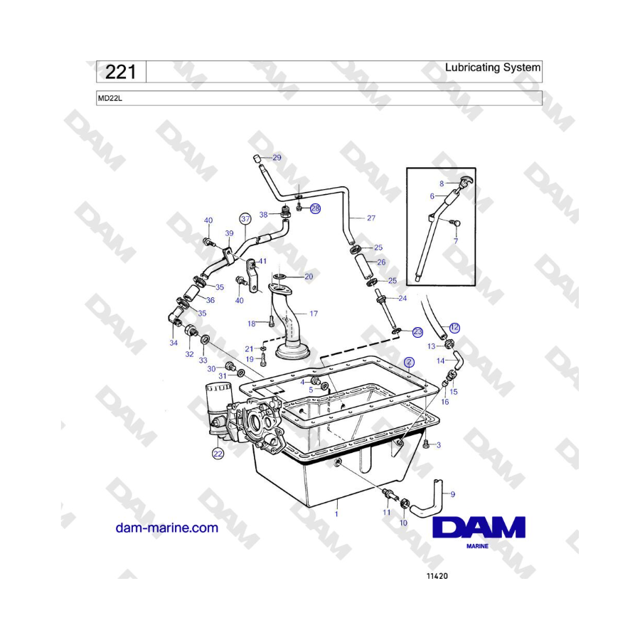 Volvo Penta MD22L - Lubricating System