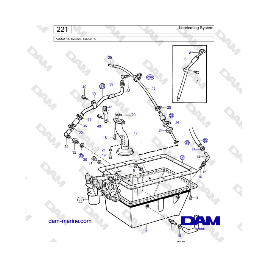 Volvo Penta TAMD22P-B, TMD22B, TMD22P-C - Lubricating System