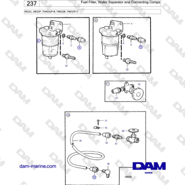 Volvo Penta MD22L, MD22P, TAMD22P-B, TMD22B, TMD22P-C - Filtro De ...