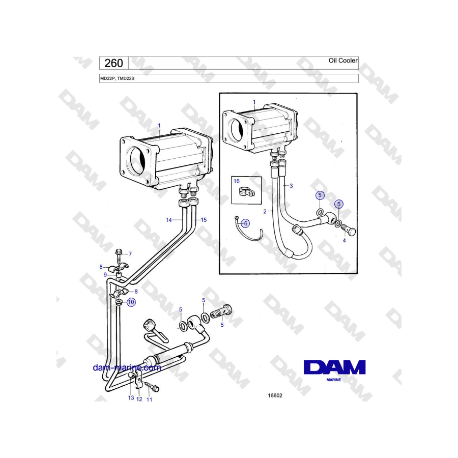 Volvo Penta MD22P, TMD22B - Enfriador de aceite