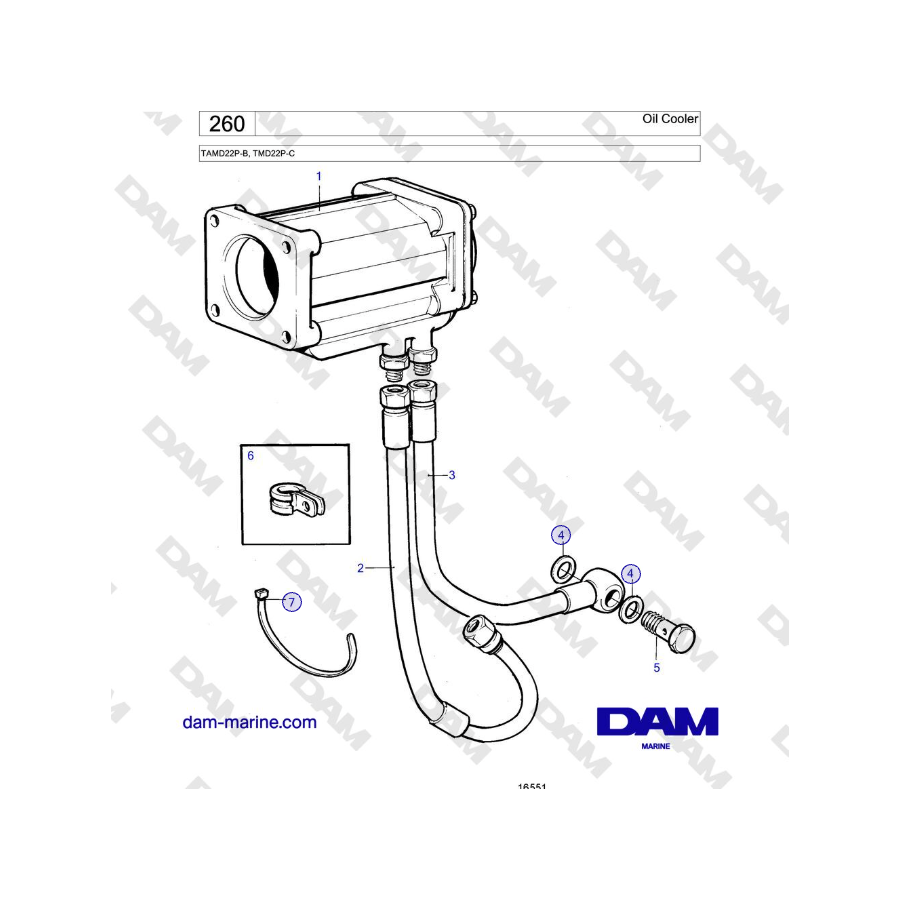 Volvo Penta TAMD22P-B, TMD22P-C - Enfriador de aceite