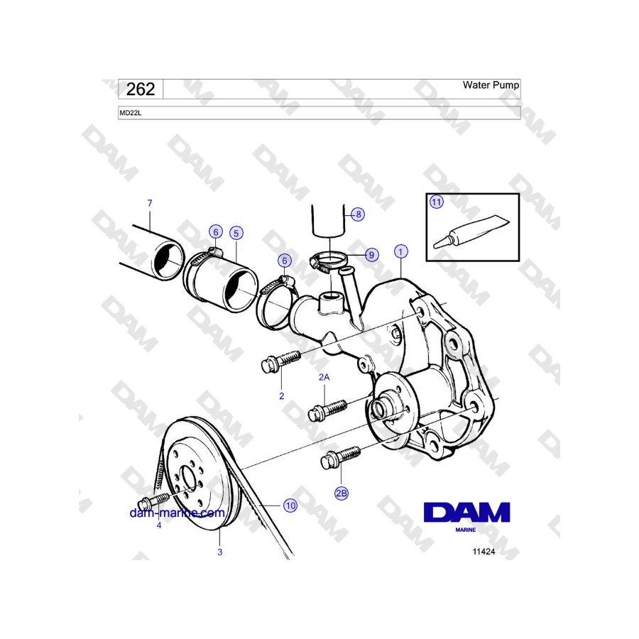 Volvo Penta MD22L - Bomba de agua