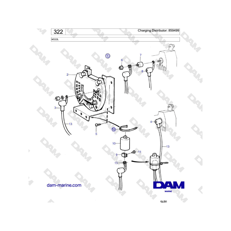 Volvo Penta MD22L - Charging Distributor: 873120