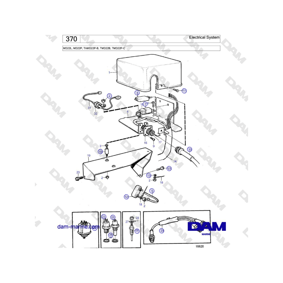 Volvo Penta MD22L, MD22P, TAMD22P-B, TMD22B, TMD22P-C - Electrical System