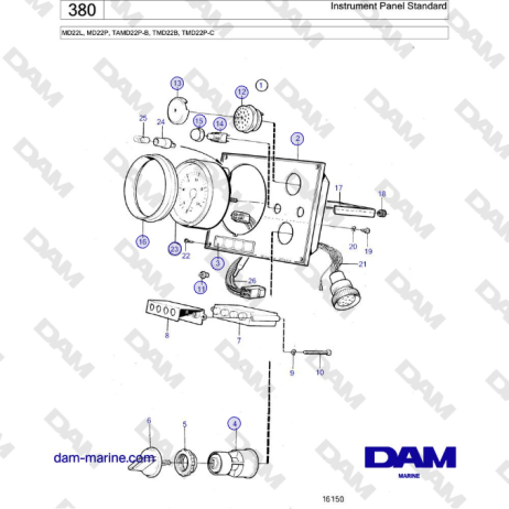 Volvo Penta MD22L, MD22P, TAMD22P-B, TMD22B, TMD22P-C - Instrument ...