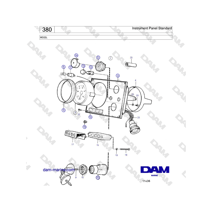 Volvo Penta MD22L - Instrument Panel Standard