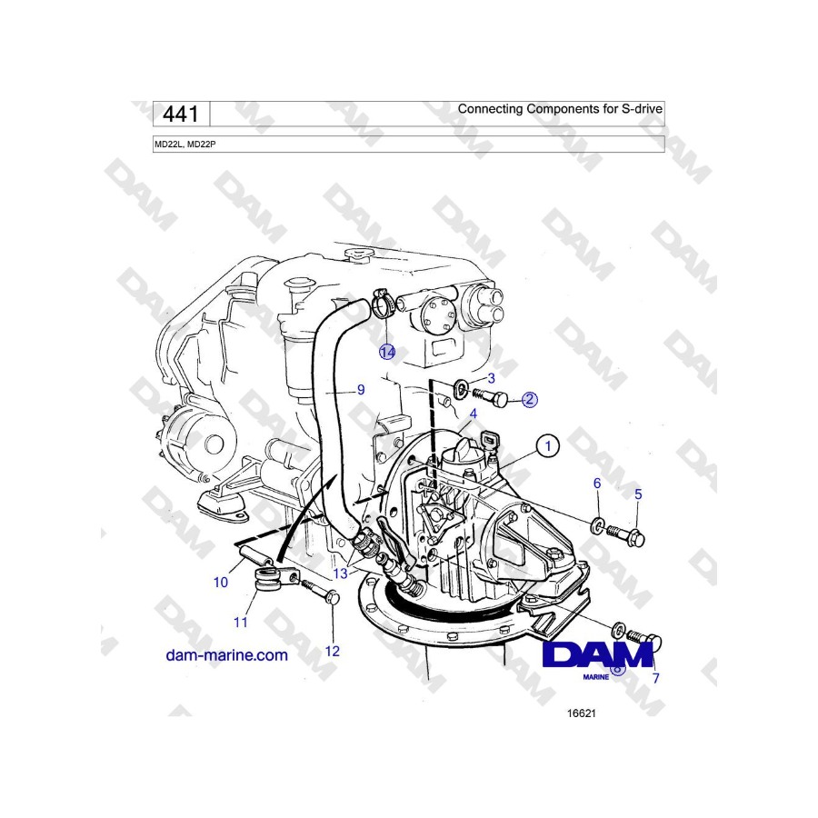 Volvo Penta MD22L, MD22P - Componentes de conexión para S-drive