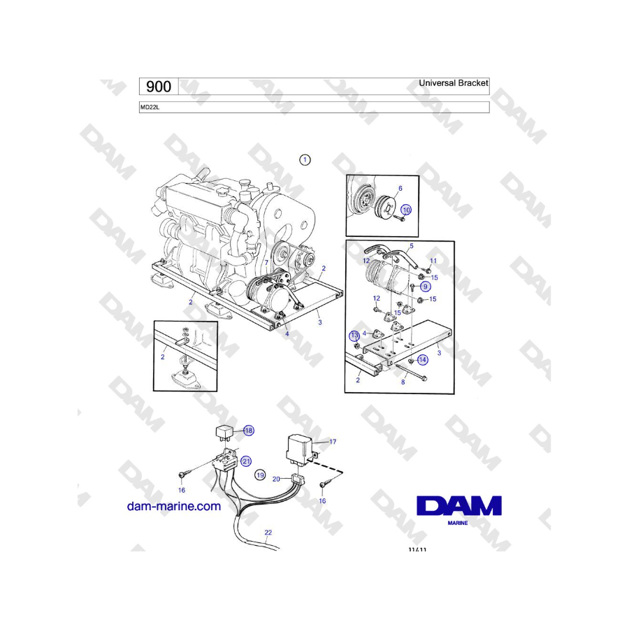 Volvo Penta MD22L - Soporte universal