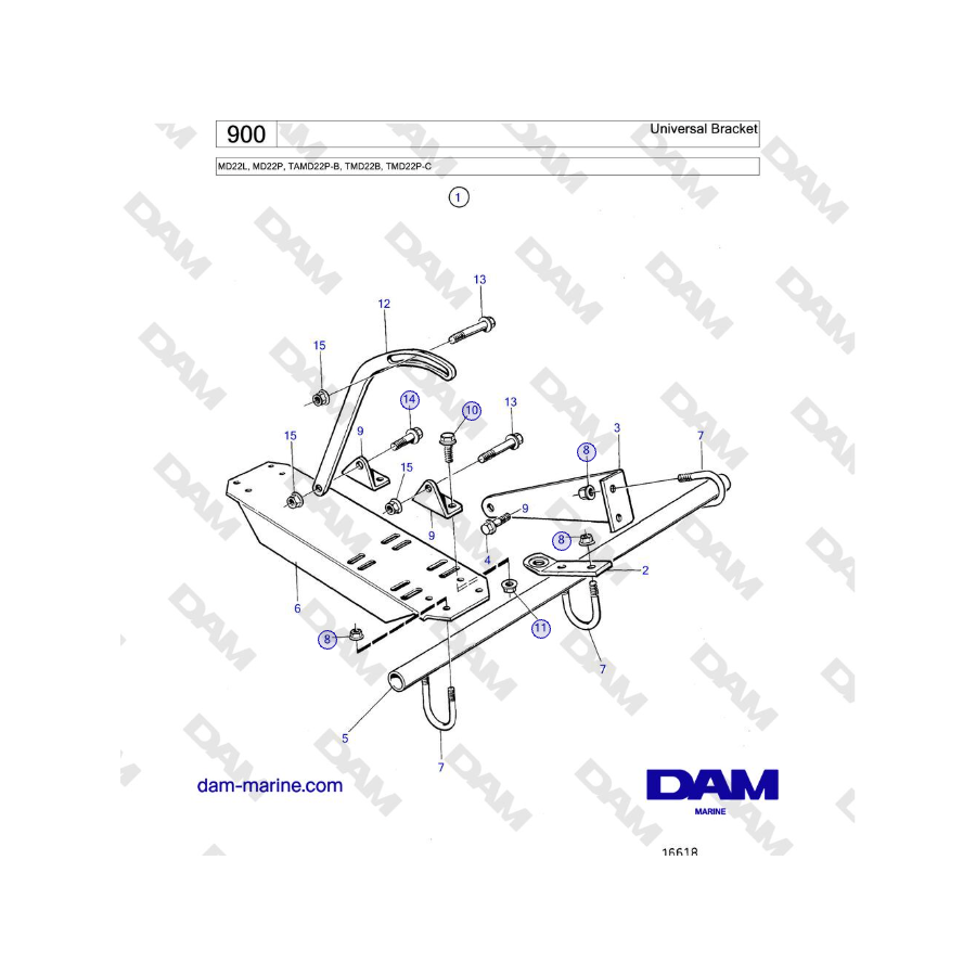 Volvo Penta MD22L, MD22P, TAMD22P-B, TMD22B, TMD22P-C - Soporte universal