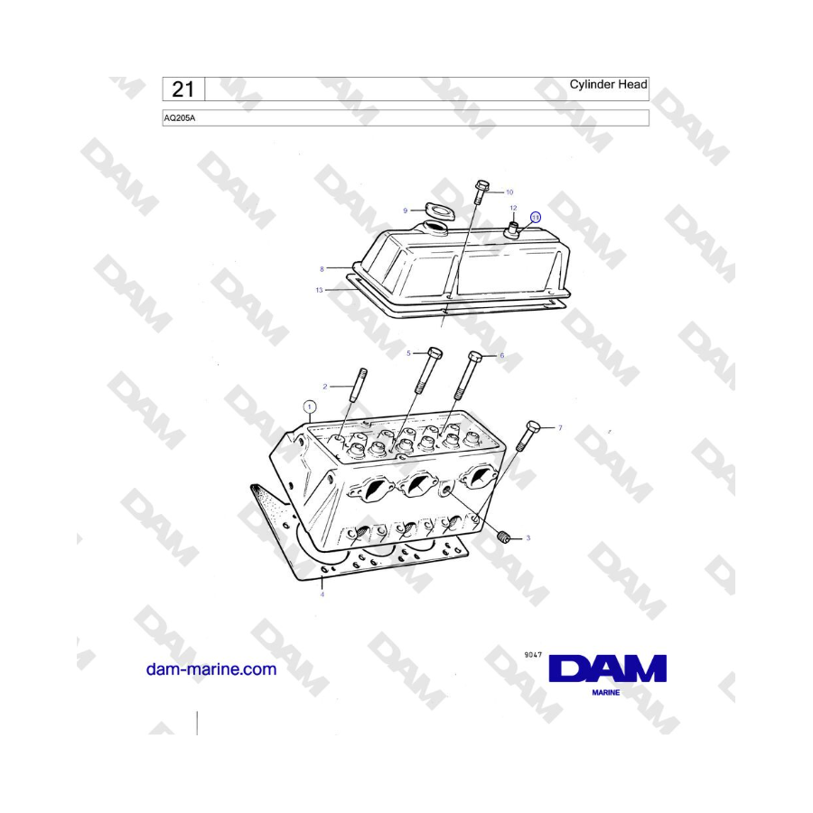 Volvo Penta AQ205A - Cylinder Head