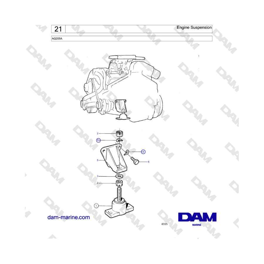 Volvo Penta AQ205A - Engine Suspension