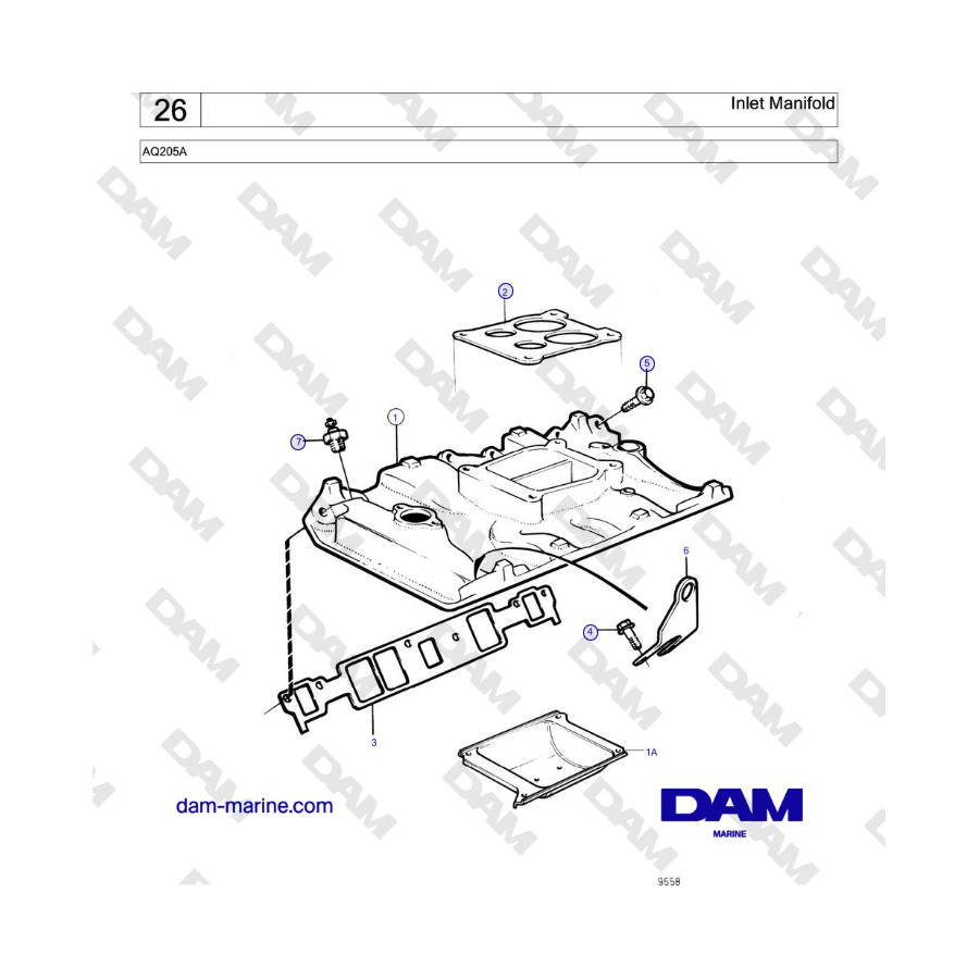 Volvo Penta AQ205A - Inlet Manifold 