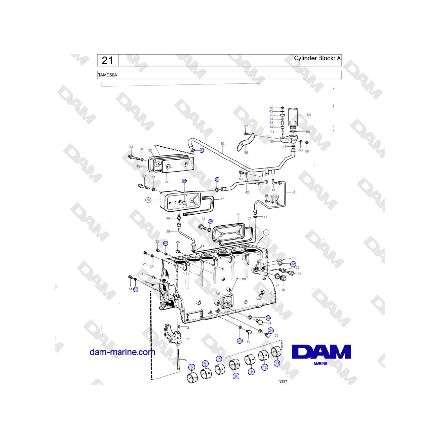 Volvo Penta TAMD60A - Bloque de cilindros: A