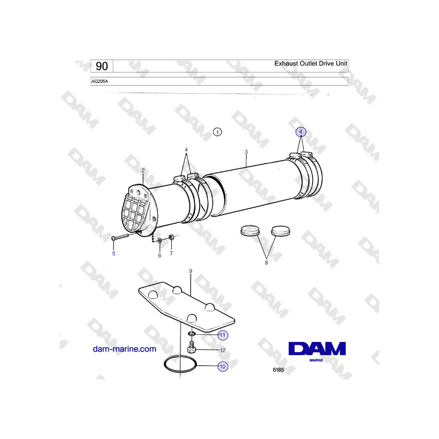 Volvo Penta AQ205A - Exhaust Outlet Drive Unit