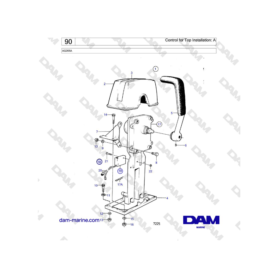 Volvo Penta AQ205A - Control for Top Installation: A