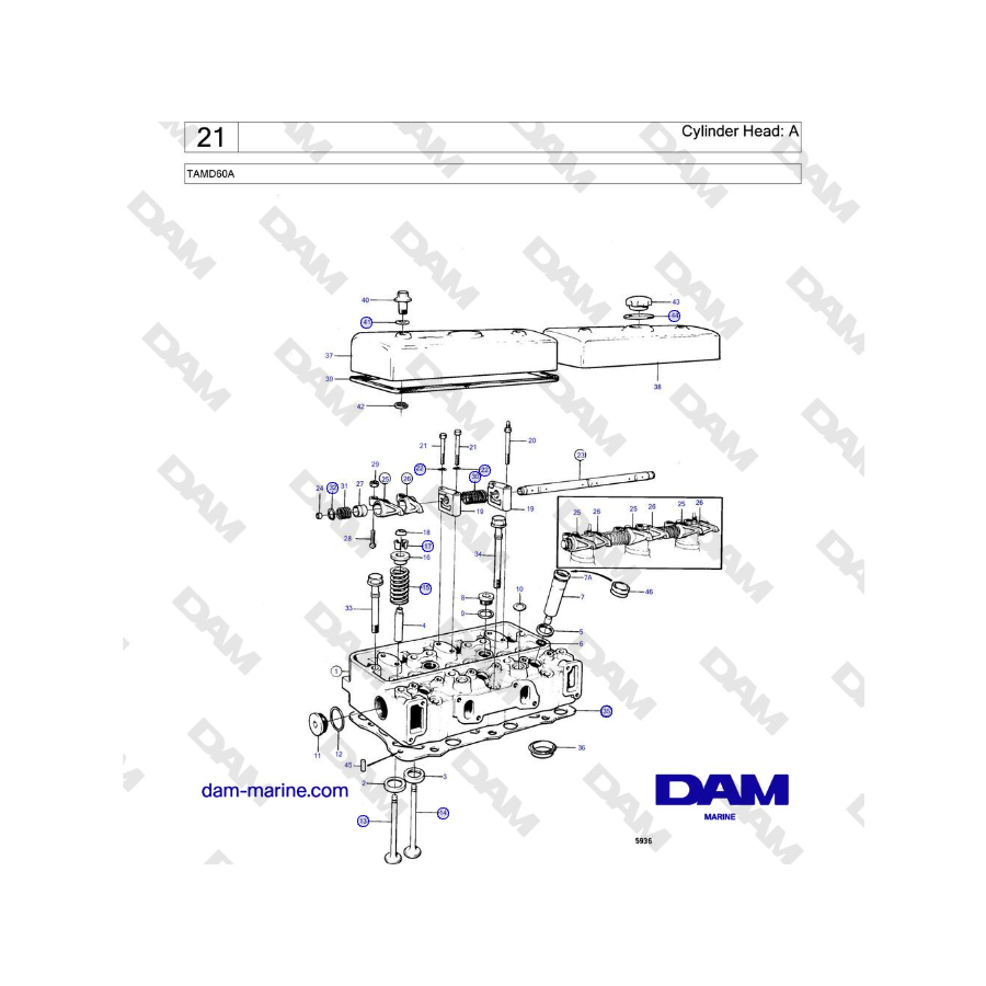 Volvo Penta TAMD60A : Cylinder Head: A