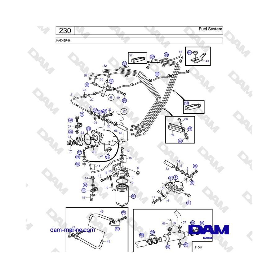 Volvo Penta KAD43P-B - Fuel System