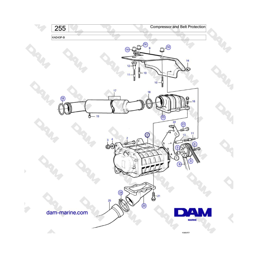 Volvo Penta KAD43P-B - Compressor and Belt Protection 