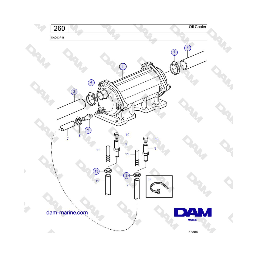 Volvo Penta KAD43P-B - Oil Cooler