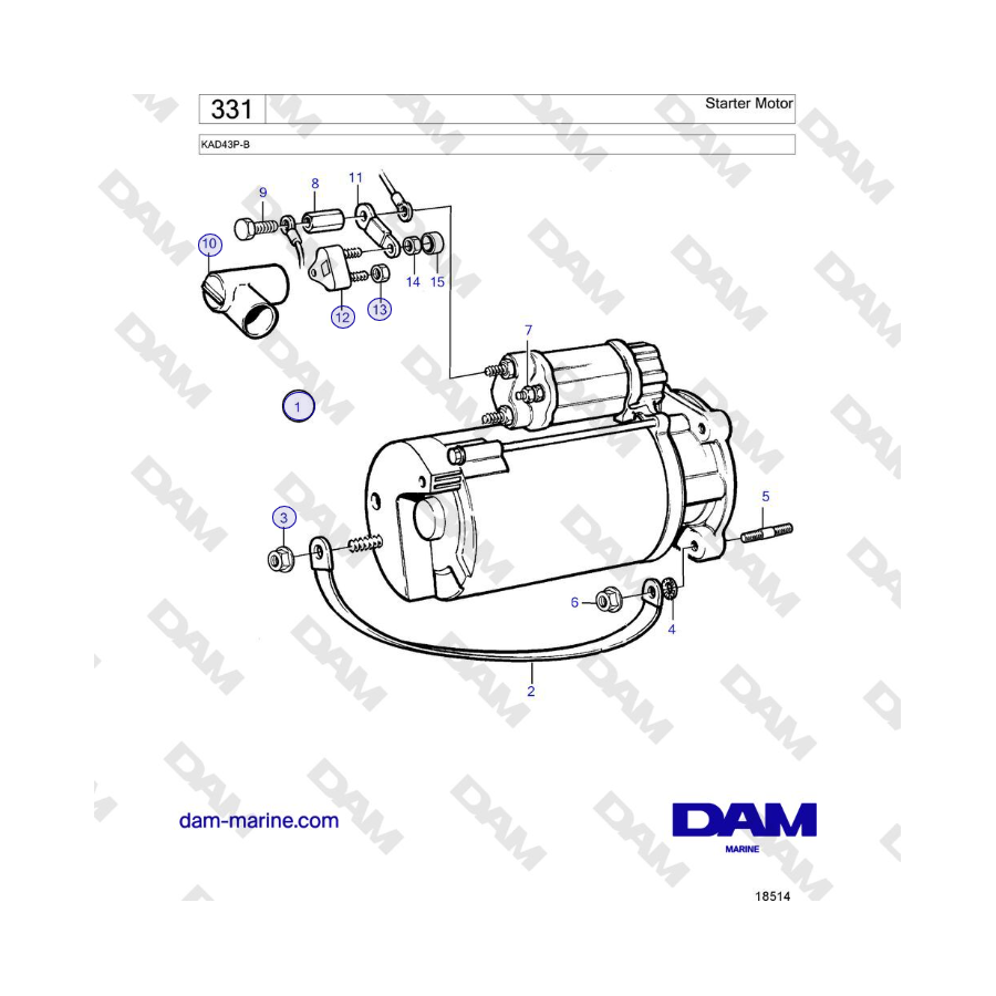 Volvo Penta KAD43P-B - Motor de arranque