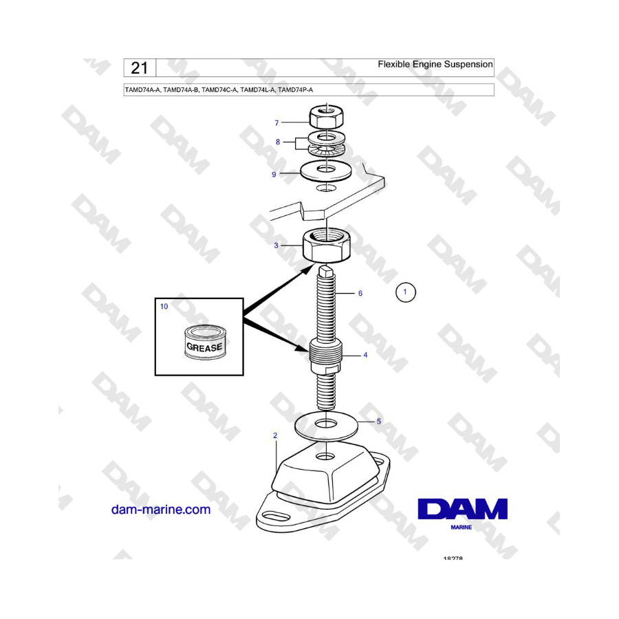 Volvo Penta TAMD74 - Flexible Engine Suspension