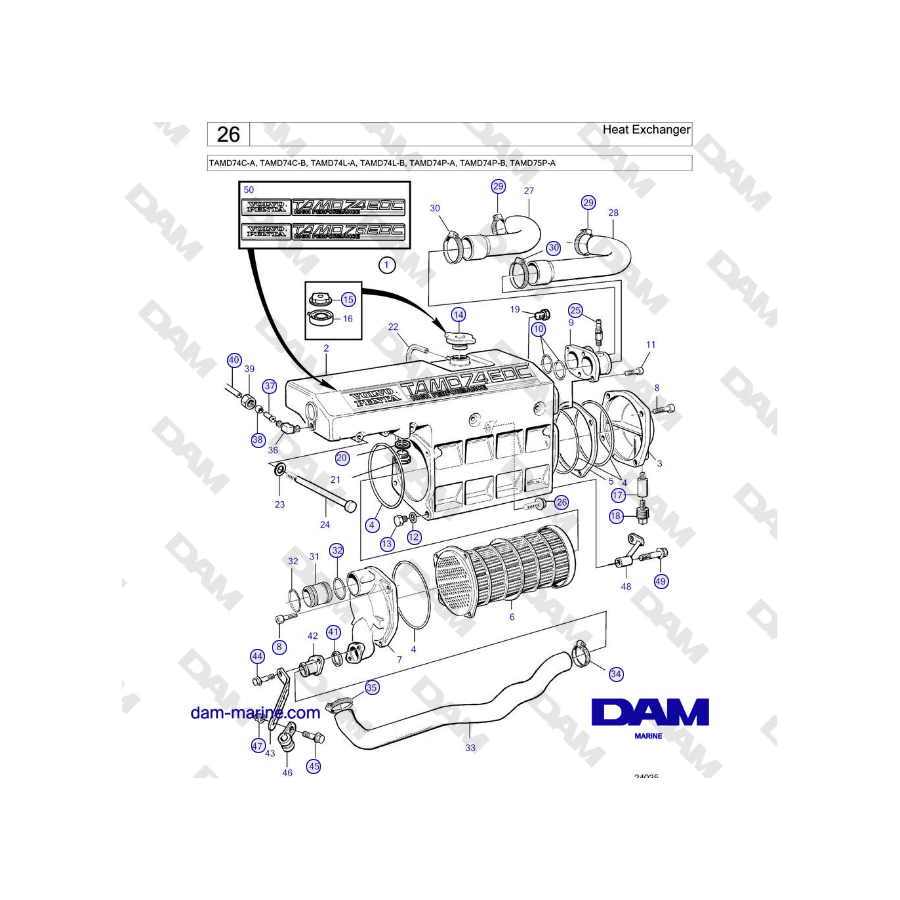 Volvo Penta TAMD74 - Intercambiador de calor