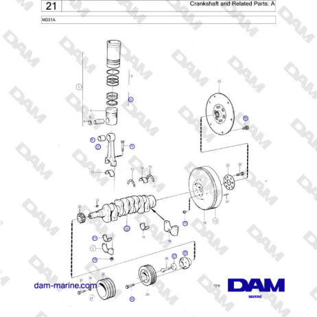  Volvo Penta MD31A - Cigüeñal y partes relacionadas: A