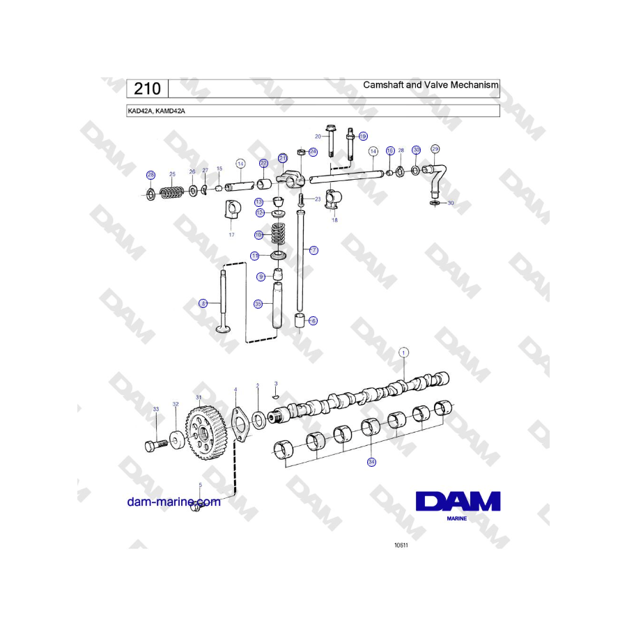 KAD42A, KAMD42A - Camshaft and Valve Mechanism