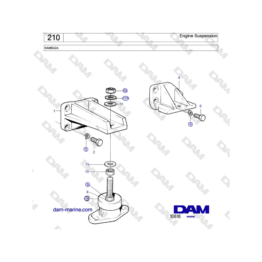 Volvo Penta KAMD42A - Engine Suspension