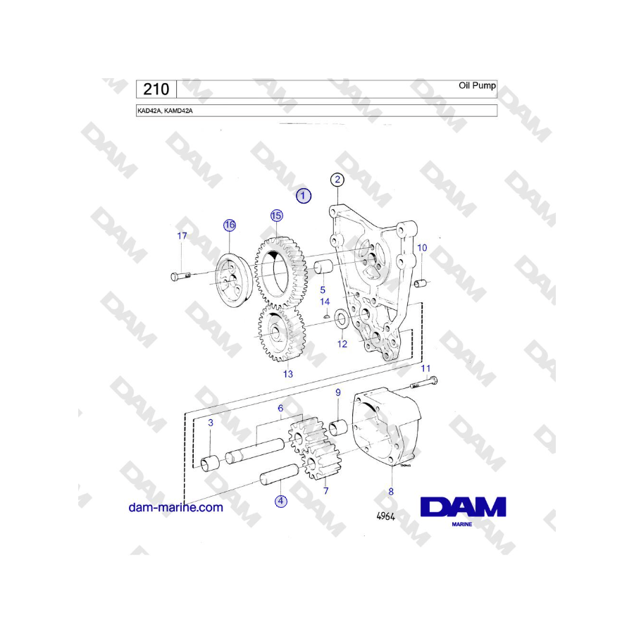 Volvo Penta KAD42A, KAMD42A - Bomba de aceite